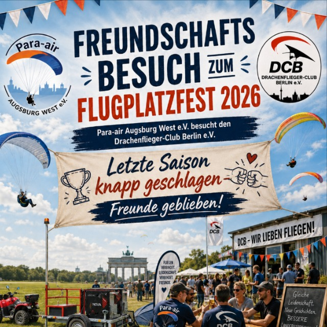 Freundschaftsbesuch zum Flugplatzfest 2026 beim Drachenflieger-Club Berlin